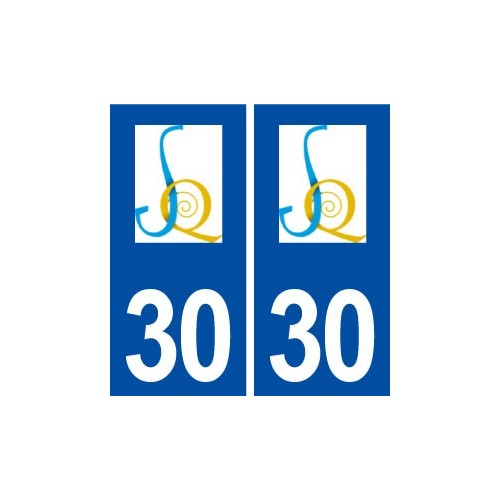 30 Saint Quentin la Poterie logo ville autocollant plaque immatriculation département