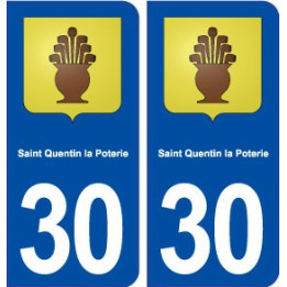 30 Saint Quentin la Poterie blason ville autocollant plaque immatriculation département