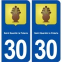 30 Saint Quentin la Poterie blason ville autocollant plaque immatriculation département