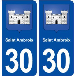 30 Saint Ambroix blason ville autocollant plaque immatriculation département