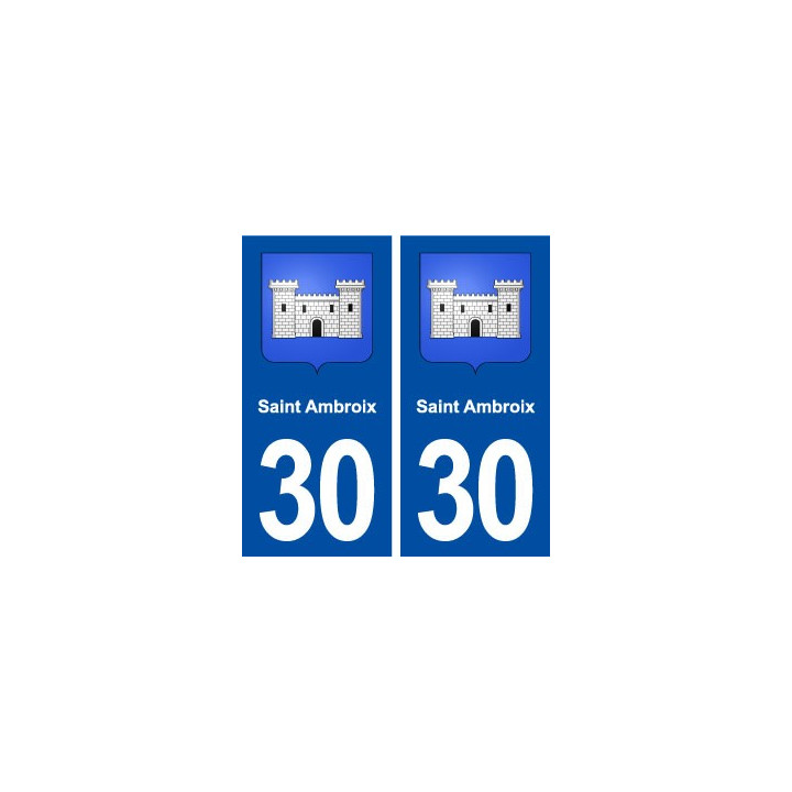 30 Saint Ambroix blason ville autocollant plaque immatriculation département