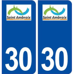 30 Saint Ambroix logo ville autocollant plaque immatriculation département