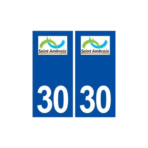 30 Saint Ambroix logo ville autocollant plaque immatriculation département