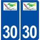 30 Saint Julien les Rosiers logo ville autocollant plaque immatriculation département