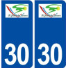 30 Saint Julien les Rosiers logo ville autocollant plaque immatriculation département