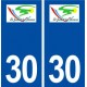 30 Saint Julien les Rosiers logo ville autocollant plaque immatriculation département