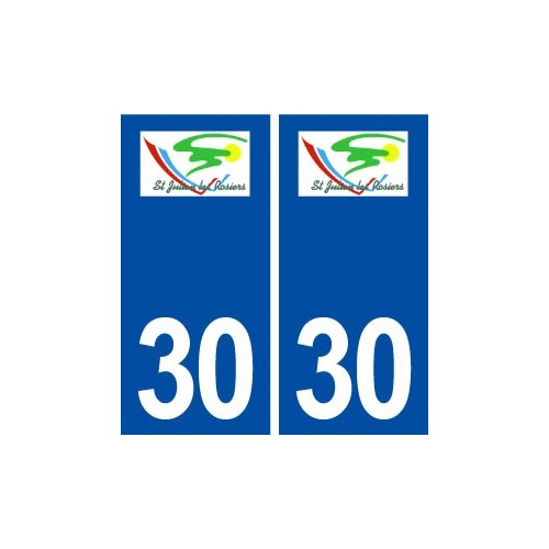 30 Saint Julien les Rosiers logo ville autocollant plaque immatriculation département
