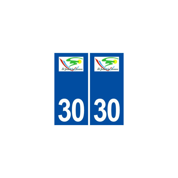 30 Saint Julien les Rosiers logo ville autocollant plaque immatriculation département