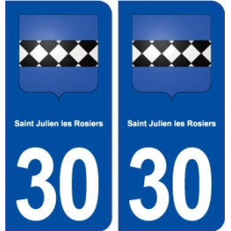 30 Saint Julien les Rosiers blason ville autocollant plaque immatriculation département
