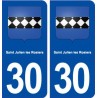30 Saint Julien les Rosiers blason ville autocollant plaque immatriculation département