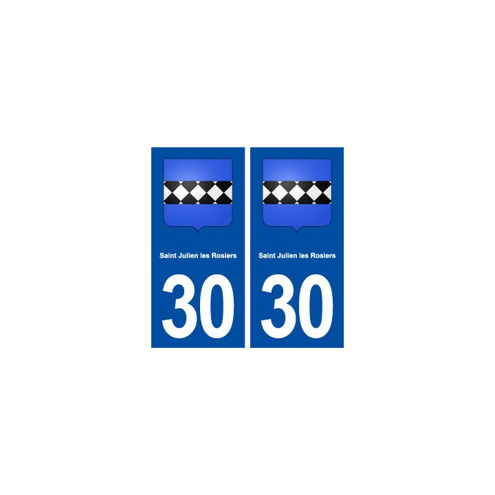 30 Saint Julien les Rosiers blason ville autocollant plaque immatriculation département