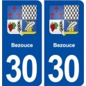 30 Bezouce blason ville autocollant plaque immatriculation département