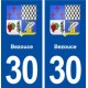 30 Bezouce blason ville autocollant plaque immatriculation département