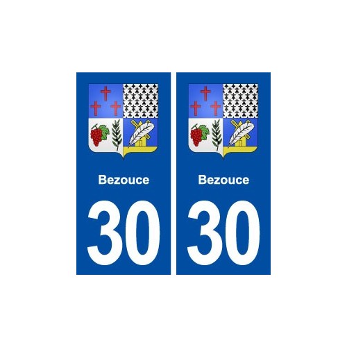 30 Bezouce blason ville autocollant plaque immatriculation département