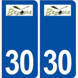 30 Bezouce logo ville autocollant plaque stickers