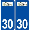 30 Bezouce logo ville autocollant plaque stickers