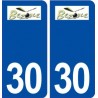 30 Bezouce logo ville autocollant plaque stickers