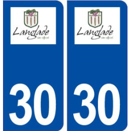 30 Langlade logo ville autocollant plaque immatriculation département