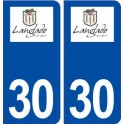 30 Langlade logo ville autocollant plaque immatriculation département
