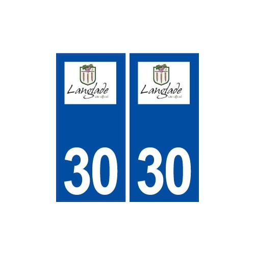 30 Langlade logo ville autocollant plaque immatriculation département