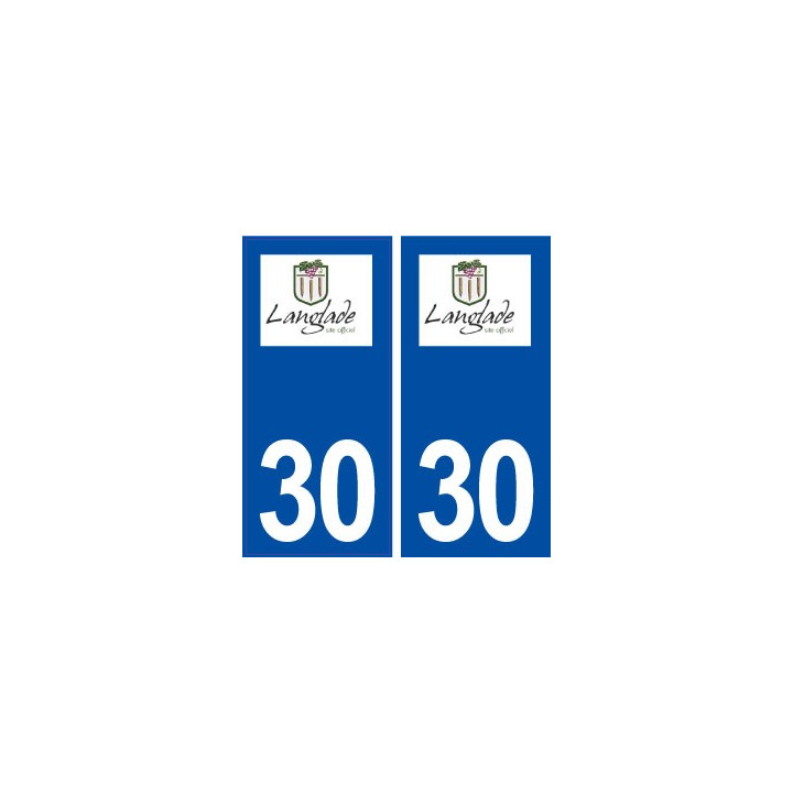 30 Langlade logo ville autocollant plaque immatriculation département