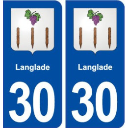 30 Langlade blason ville autocollant plaque stickers