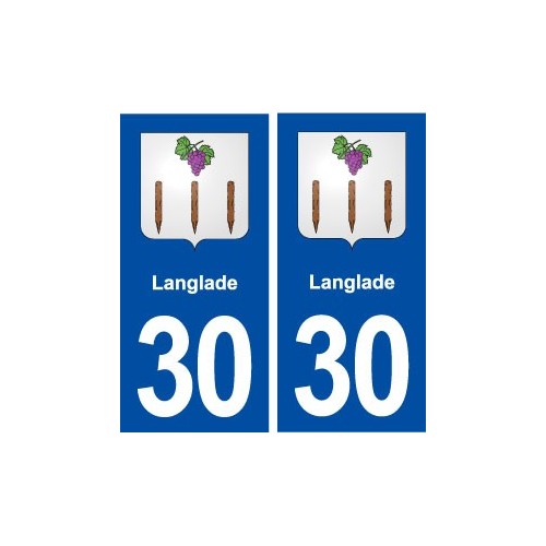 30 Langlade blason ville autocollant plaque stickers