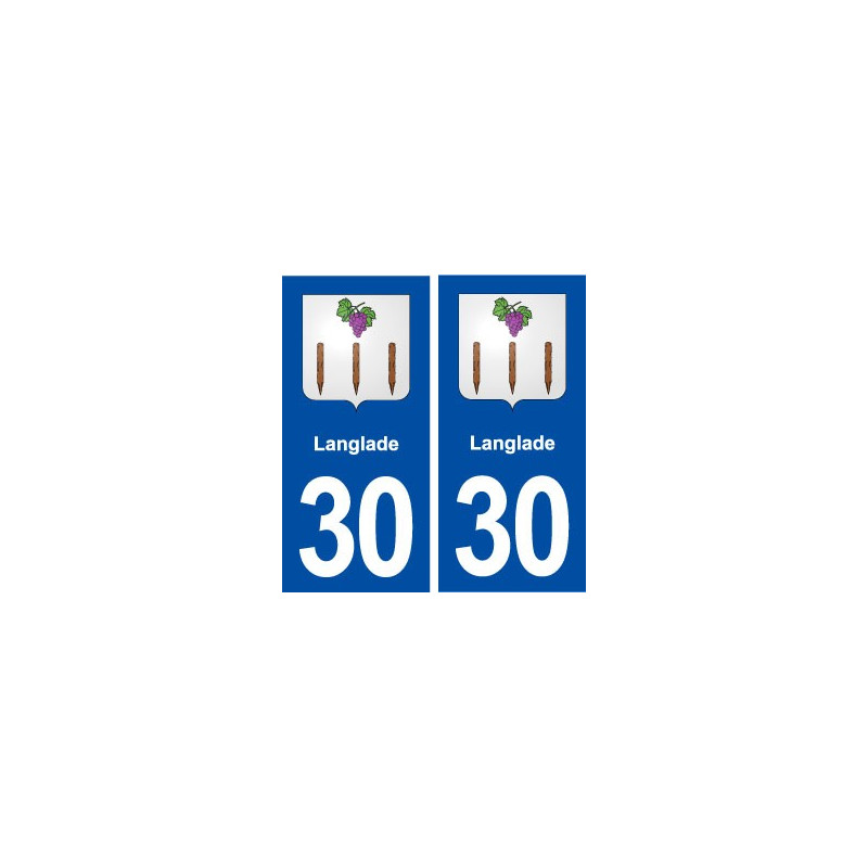 30 Langlade blason ville autocollant plaque stickers