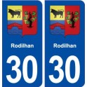 30 Rodilhan blason ville autocollant plaque immatriculation département