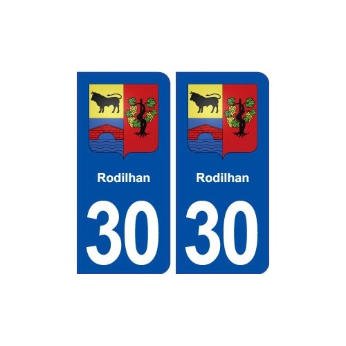 30 Rodilhan blason ville autocollant plaque immatriculation département