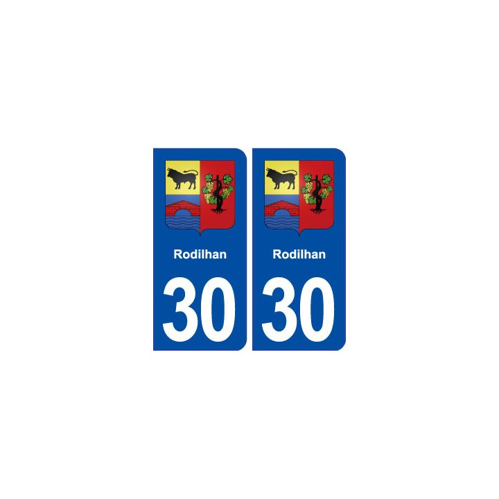 30 Rodilhan blason ville autocollant plaque immatriculation département