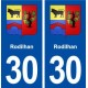 30 Rodilhan blason ville autocollant plaque immatriculation département