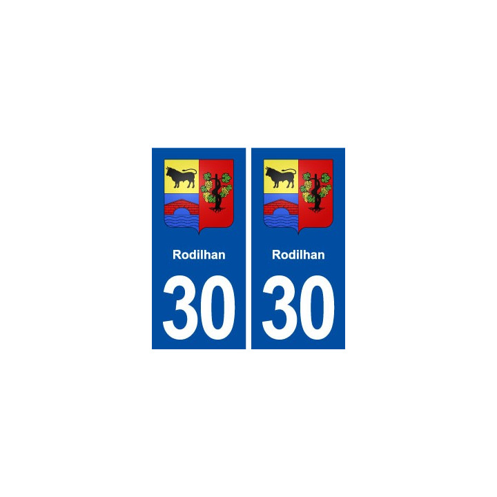 30 Rodilhan blason ville autocollant plaque immatriculation département