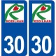 30 Rodilhan logo ville autocollant plaque immatriculation département