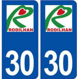 30 Rodilhan logo ville autocollant plaque immatriculation département