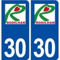30 Rodilhan logo ville autocollant plaque immatriculation département