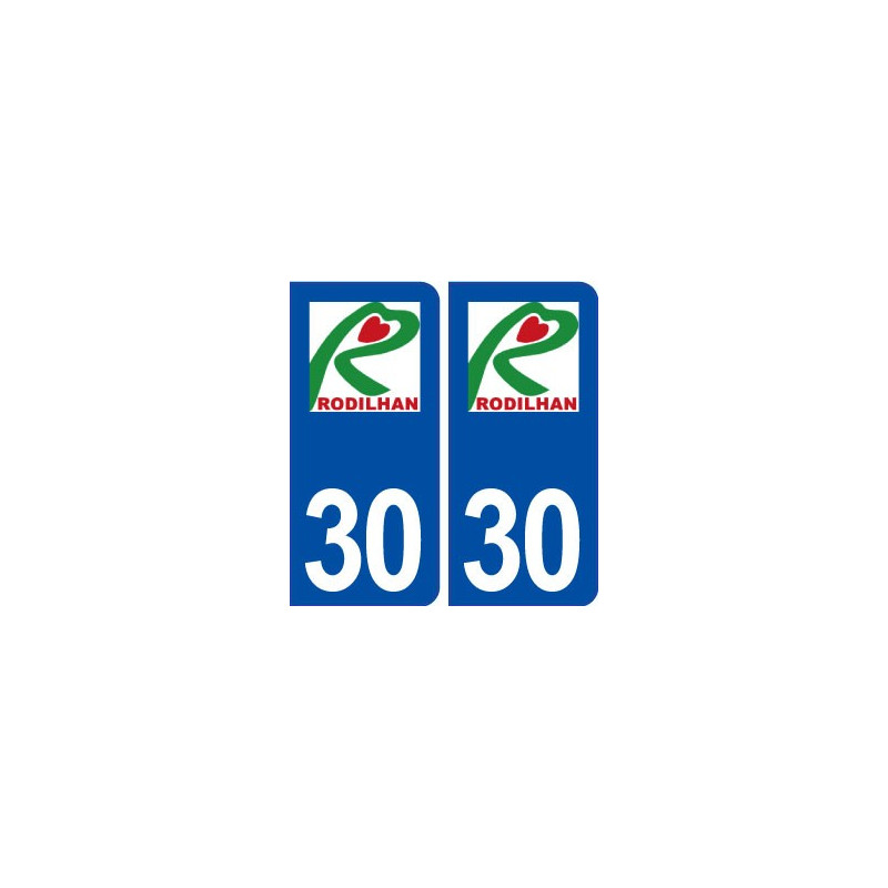 30 Rodilhan logo ville autocollant plaque immatriculation département
