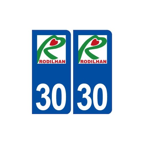 30 Rodilhan logo ville autocollant plaque immatriculation département