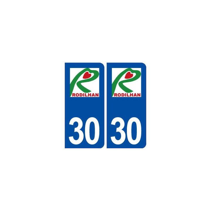30 Rodilhan logo ville autocollant plaque immatriculation département