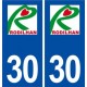 30 Rodilhan logo ville autocollant plaque immatriculation département
