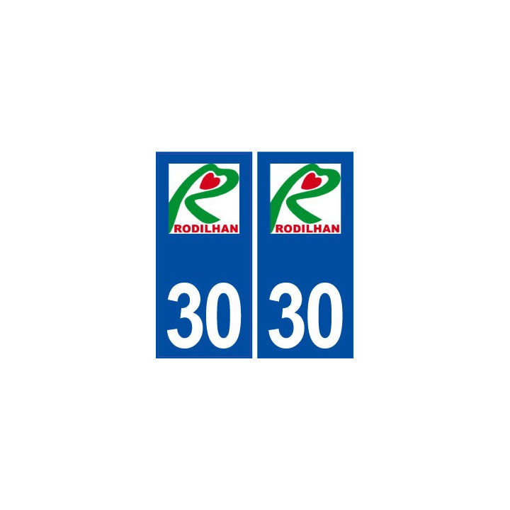 30 Rodilhan logo ville autocollant plaque immatriculation département