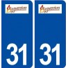 31 Ayguesvives logo ville autocollant plaque immatriculation département