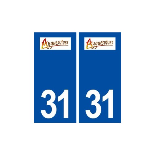 31 Ayguesvives logo ville autocollant plaque immatriculation département