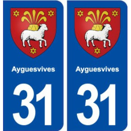 31 Ayguesvives blason ville autocollant plaque immatriculation département