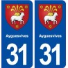 31 Ayguesvives blason ville autocollant plaque immatriculation département