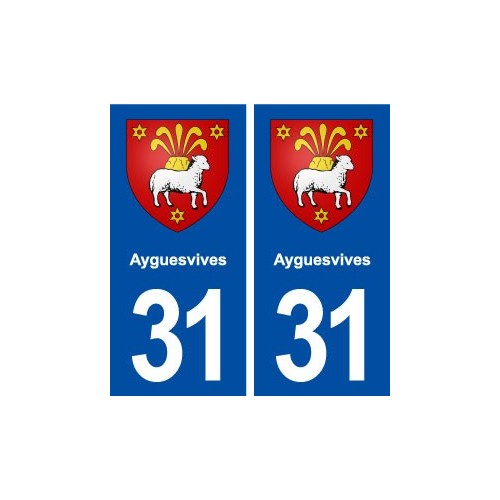 31 Ayguesvives blason ville autocollant plaque immatriculation département