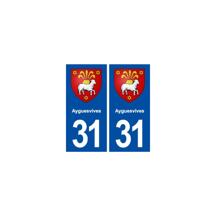 31 Ayguesvives blason ville autocollant plaque immatriculation département