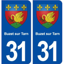 31 Buzet sur Tarn blason ville autocollant plaque immatriculation département