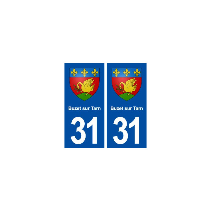 31 Buzet sur Tarn blason ville autocollant plaque immatriculation département