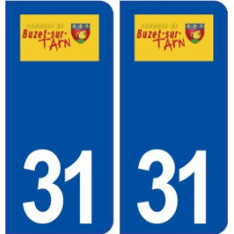 31 Buzet sur Tarn logo ville autocollant plaque immatriculation département